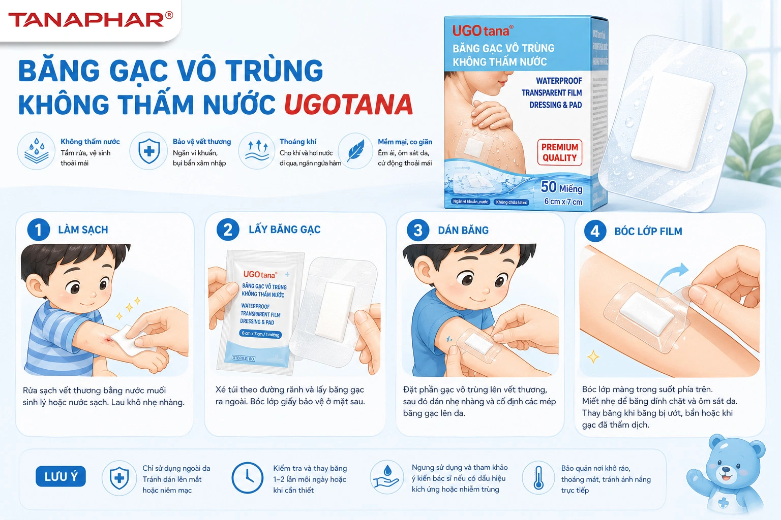 KHI NÀO NÊN DÙNG BĂNG GẠC VÔ TRÙNG KHÔNG THẤM NƯỚC CHO TRẺ? BẢO VỆ VẾT THƯƠNG HIỆU QUẢ TRONG SINH HOẠT HÀNG NGÀY 3